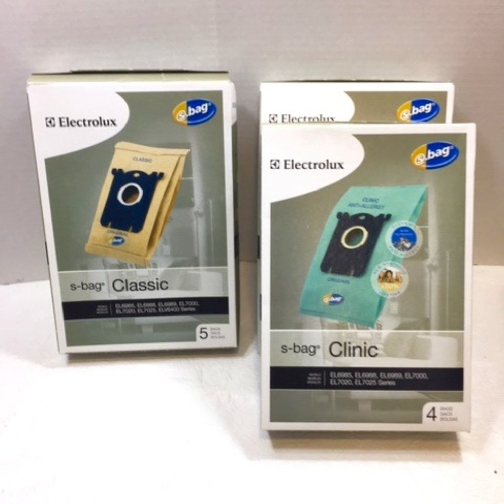 THREE BOXES: (2)Electrolux S-Bag Clinic EL202C/(1)Classic EL200C NEW Vacuum Bag